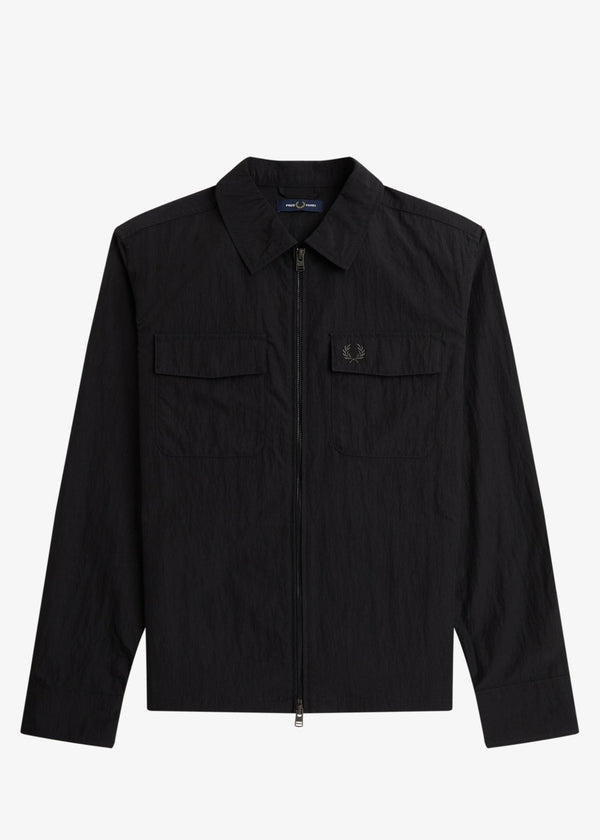 Fred Perry Overshirt Giubbino Uomo zip overshirt Nero - Francavilla Moda